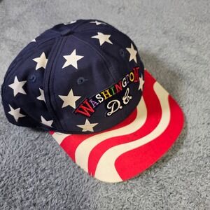 Attractive Headwear Mens OSFA Snapback Hat Navy Stars Stripes Washington DC 90s